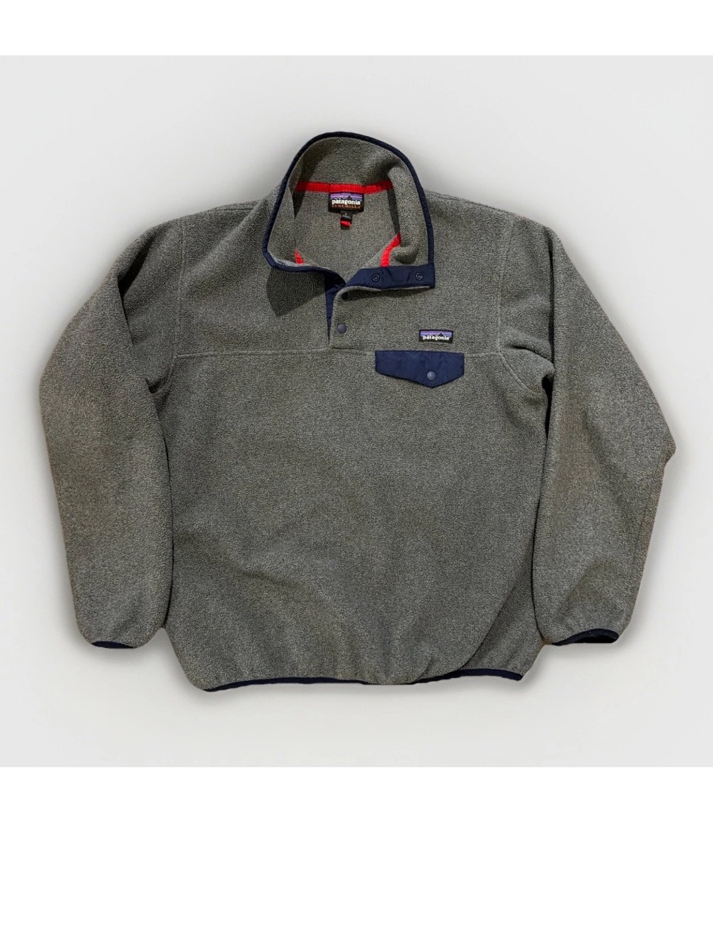 Patagonia Synchilla Snap-T Pullover Fleece Women’s L Gray & Navy Gorpcore Casual